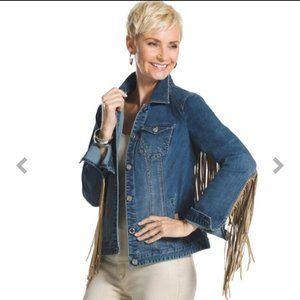 Chico’s Fringe Jean Jacket